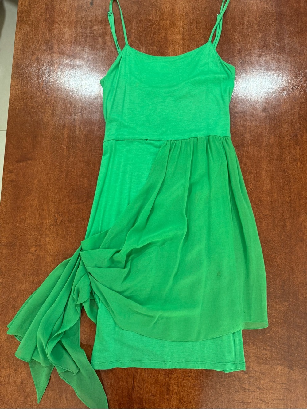 Alice + Olivia Bright Green Spaghetti-Strap Dress